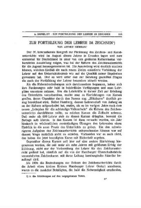 Zur Fortbildung der Lehrer im Zeichnen