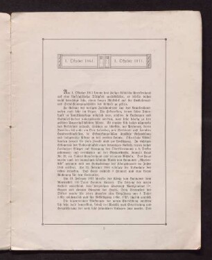 1. Oktober 1861 1. Oktober 1911