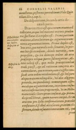 De dispositione, secunda artis dicendi parte.