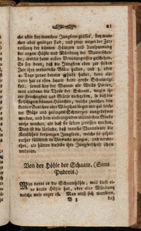 Von der Höhle der Schaam. (Sinu Pudoris.)