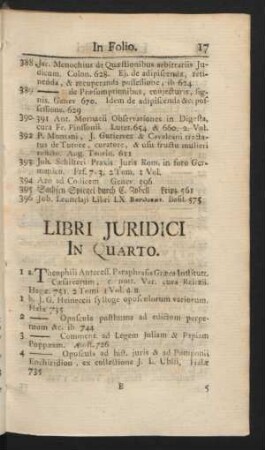 Libiri Juridici In Quarto