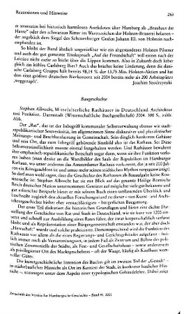 Rezensionen und Hinweise : Baugeschichte