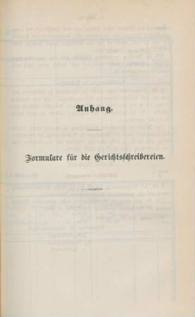 Anhang. Formulare für die Gerichtsschreibereien