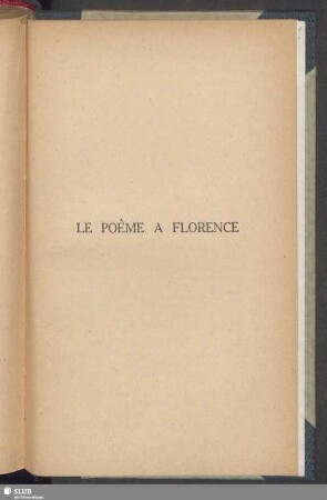 Le Poème A Florence