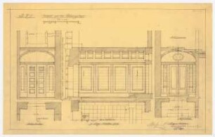 Berliner Handelsgesellschaft, Berlin Erweiterung: Wohnungstreppenvestibül: Längsschnitt und Querschnitt 1:25