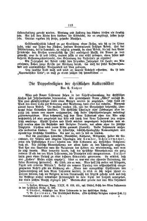 Die Doppelreligion der christlichen Kulturvölker