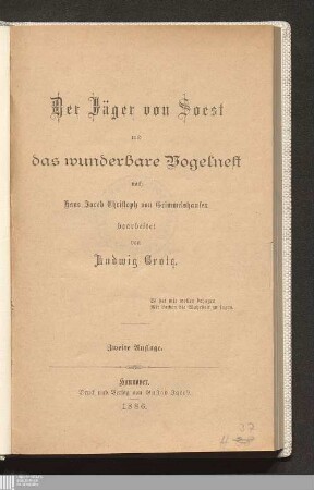 Der Jäger von Soest und das wunderbare Vogelnest