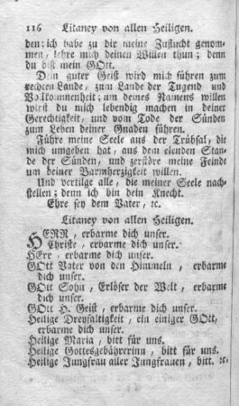 Litaney von allen Heiligen.