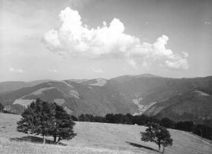 Schwarzwald. Schauinsland (1284 m). Blick nach Südost ins St.-Wilhelm-Tal und auf das Feldberg-Massiv