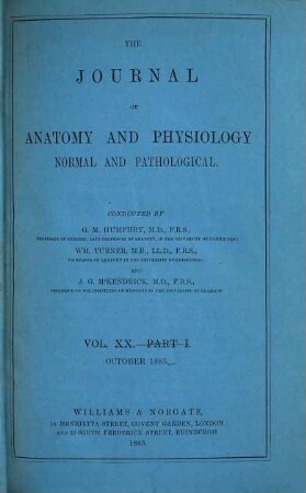 Journal of anatomy and physiology. 20. 1886