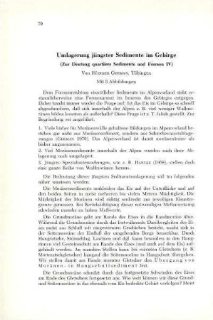 Umlagerung jüngster Sedimente im Gebirge (Zur Deutung quartärer Sedimente und Formen IV)