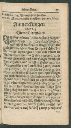 Anmerckungen über diß Vierte Hirten-lied.
