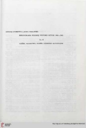 Bibliografia polskiej historii sztuki 1961-1963: część II