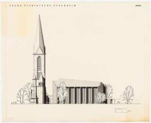 Evangelische Stadtkirche Pforzheim: Nordansicht 1:100