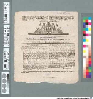 Königlich privilegirte Berlinische Zeitung von Staats- und gelehrten Sachen. Extrablatt. 1815,1 (24. Juni)