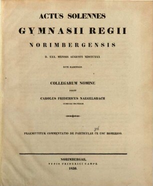 Commentatio de particulae ge usu Homerico