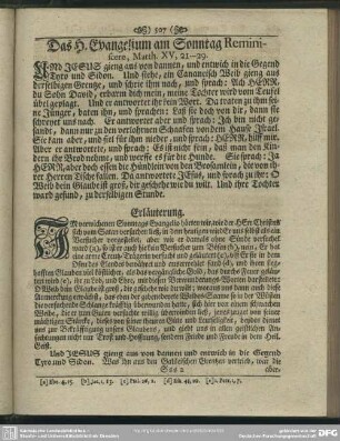 Das H. Evangelium am Sonntag Reminiscere, Matth. XV, 21-29