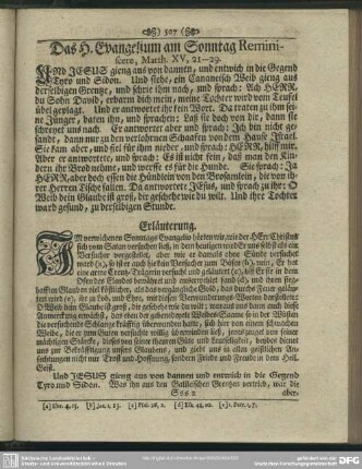 Das H. Evangelium am Sonntag Reminiscere, Matth. XV, 21-29