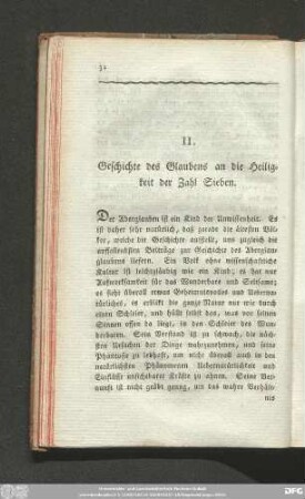 II. Geschichte des Glaubens an die Heiligkeit der Zahl Sieben.