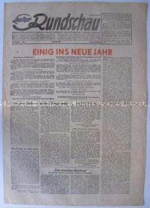 Regionale Tageszeitung der SED "Lausitzer Rundschau" u.a. mit einer Bilanz zum Jahreswechsel