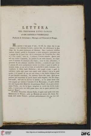 Lettera del Professor Luigi Canali [...]