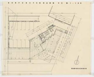 Wohnhaus Kurfürstendamm 90, Berlin-Halensee: Grundriss Erdgeschoss 1:100