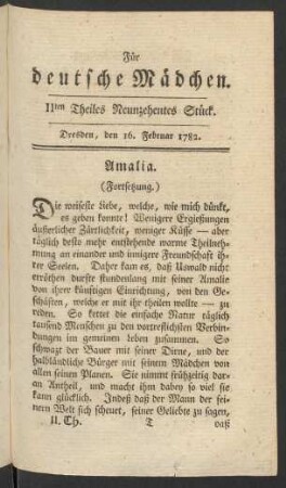 IIten Theiles Neunzehentes Stück