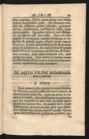 Pars Tertia. De Aqueis Solidis Membranis Bullarum.