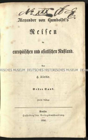 Beschreibung der Reise Alexander von Humboldts durch Russland