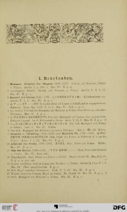 I. Bracteaten (Nr. 1-1199)