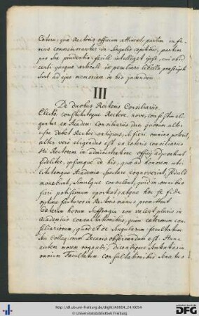 [fol. 26] De duobus rectoris consiliariis