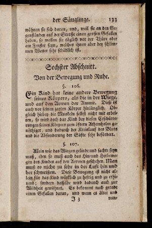 Sechster Abschnitt. Von der Bewegung und Ruhe.