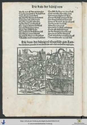 Hie kam der künig von Engelland gen Lunden mit seinem gemahel und mit seinem sun und ward mit freüden enpfangen