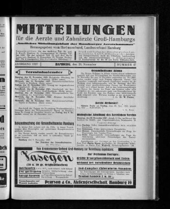 Jahrgang 1927, Hamburg, den 20. November, Nummer 47