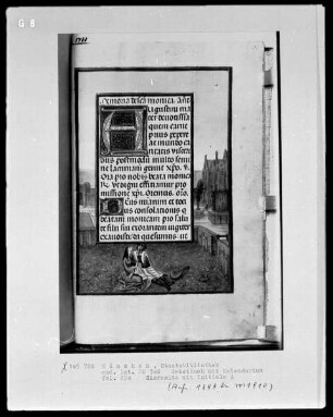 Gebetbuch mit Kalendarium — Liebespaar in einem Garten, Folio 224recto