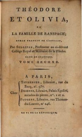 Theodor Et Olivia, Ou La Famille De Ranspach : Roman Traduit De L'Anglais, 2