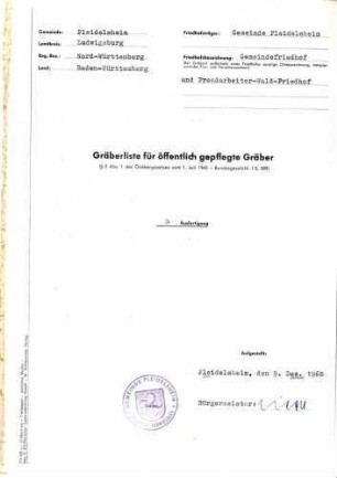 Gemeindefriedhof und Fremdarbeiter-Wald-Friedhof Pleidelsheim