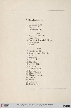 Gemälde (Nr. 1-40)