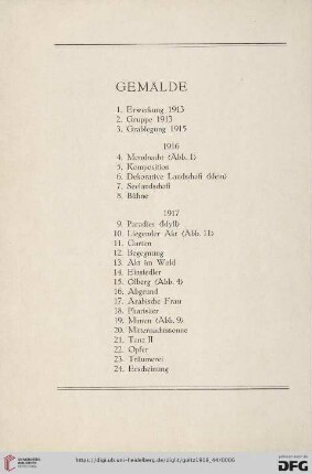 Gemälde (Nr. 1-40)
