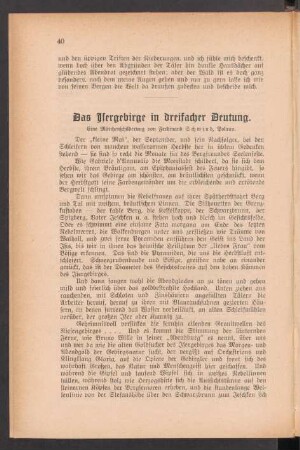 Das Isergebirge in dreifacher Deutung