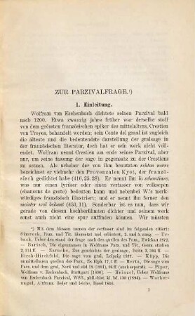 Zur Parzivalfrage : Inaugural-Dissertation