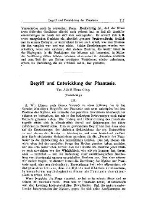 Begriff und Entwicklung der Phantasie : (Fortsetzung)