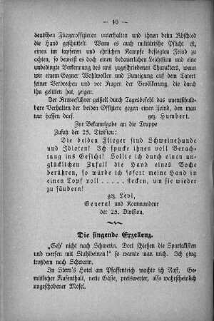Die singende Exzellenz.