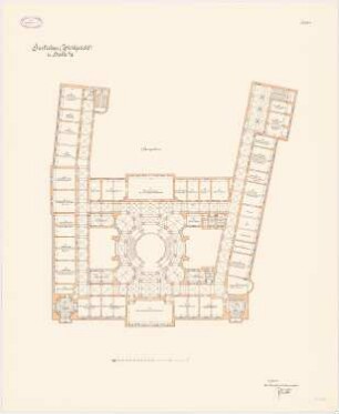 Zivilgericht, Halle/Saale: Grundriss 1. Obergeschoss 1:133 1/3