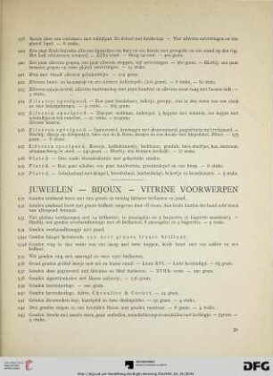 Juweelen – bijoux – vitrine voorwerpen (Nr. 931-963)