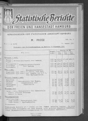 Erzeuger- und Großhandelspreise in Hamburg im Dezember 1960 : Lfd. Nr. 2