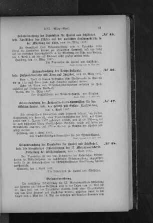 No. 47. Bekanntmachung der Sachverständigen-Kommission für den Effekten-Handel, betr. den Handel mit Oesterr. Kreditaktien, vom 1. April 1887.