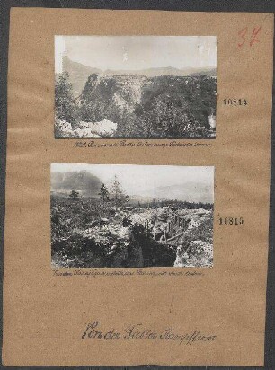 Von den Kaiserjägern eroberte ital. Stellung mit Monte Coston