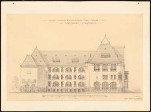 Gymnasium Berlin-Lichterfelde: Ansicht Hofseite 1:200