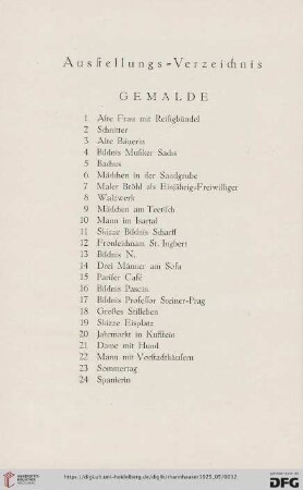 Gemälde (Nr.1-58)